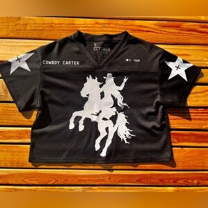 Beyoncé Cowboy Carter Tour Jersey Size Small Black Mesh